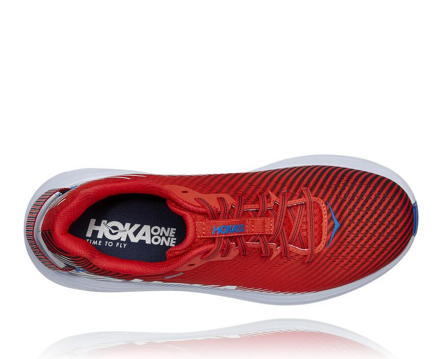 Running Shoes Mens - Hoka One One Rincon 2 - Red/White - QGUISJL-46